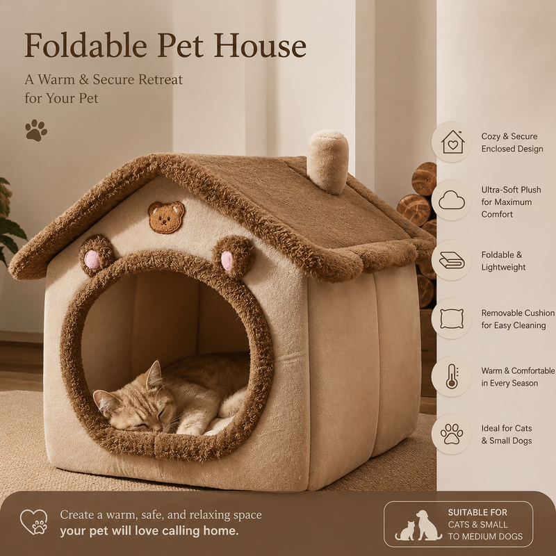 CozyHaven™ Foldable Pet House